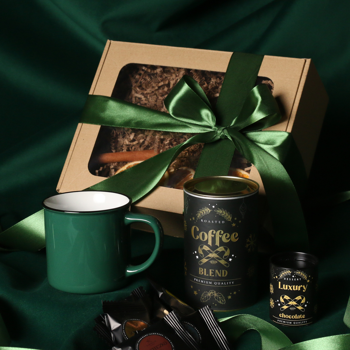 ciemnozielony / biały